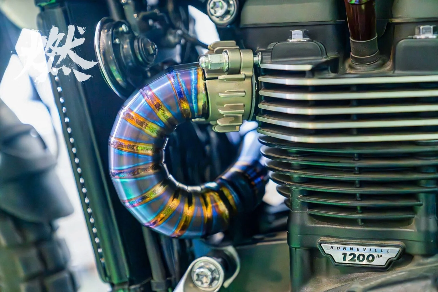 Triumph Scrambler 1200 XE Titanium front exhaust - Image 4