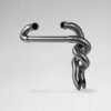Abstract sculpture with twisted metallic pipes