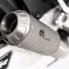 Close-up of a motorcycle exhaust pipe
