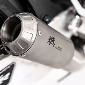 Close-up of a motorcycle exhaust pipe
