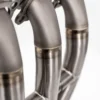 Close-up of metal exhaust pipes.